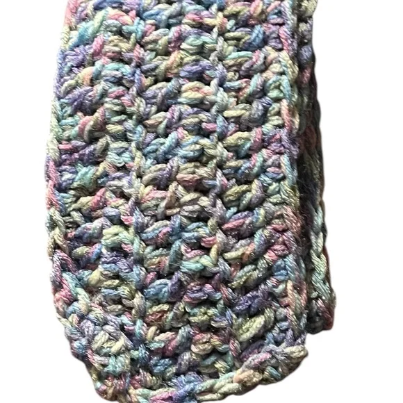 Multi colored crochet scarf